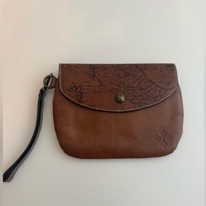 Patricia Nash Brown Leather Wristlet Clutch